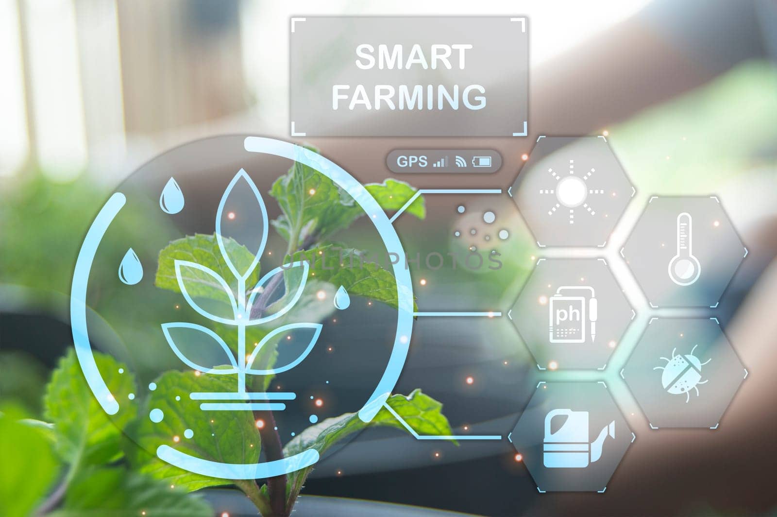 concept smart farming technology management    by boonruen