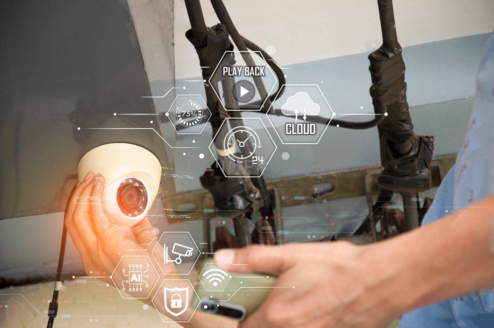 IP wifi wireless security camera supports Internet installation technology, security systems, smart home applications.	
