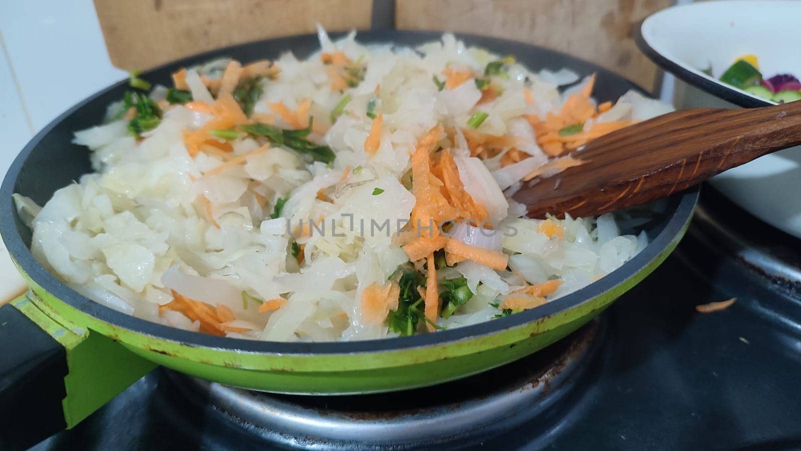 Onion carrot stir-fry pab kitchen food cooking . High quality photo