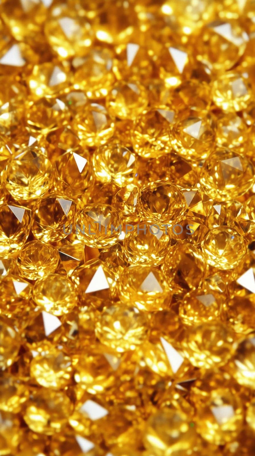 Sparkling gold citrine gemstones creating luxurious background.