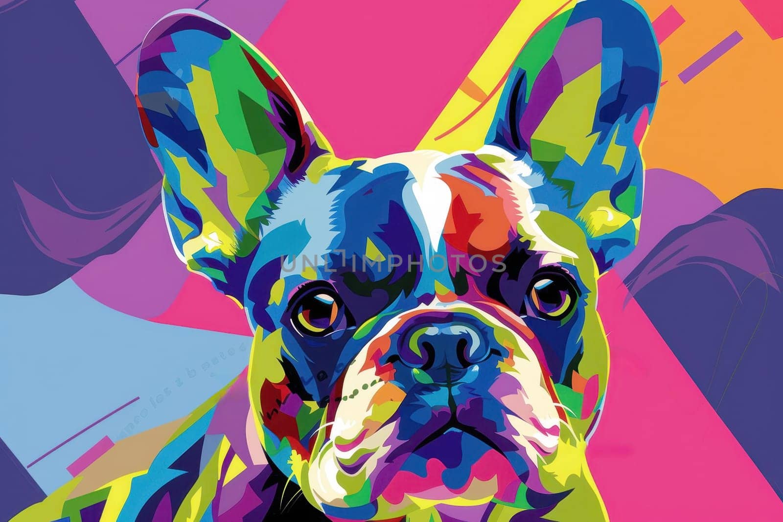 Portrait of a dog in pop art style..