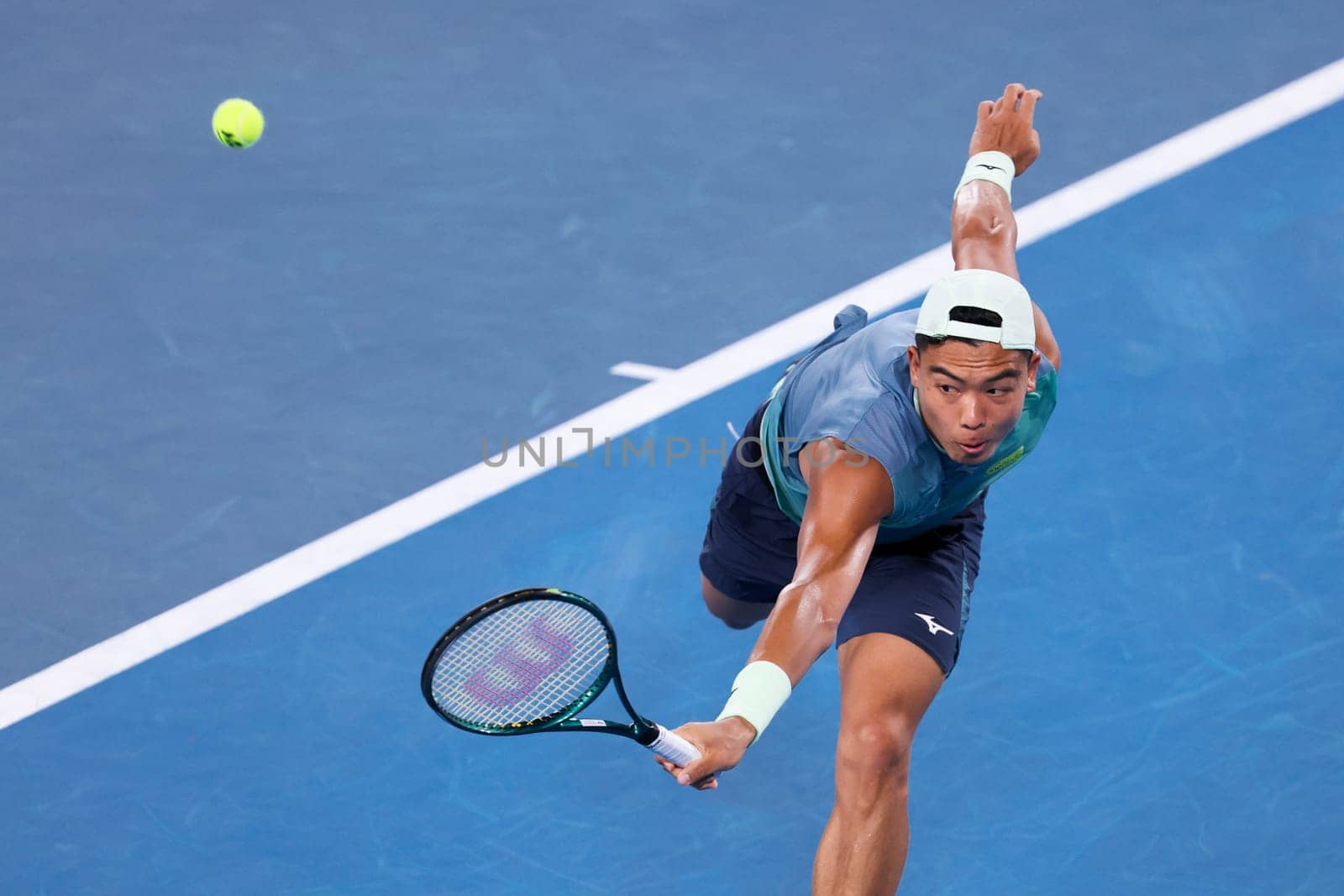 MELBOURNE, AUSTRALIA - JANUARY 12: Jiri Lehecka of Czech Republic plays Li Tu of Australia on day one of the 2025 Australian Open at Melbourne Park on January 12, 2025 in Melbourne, Australia.