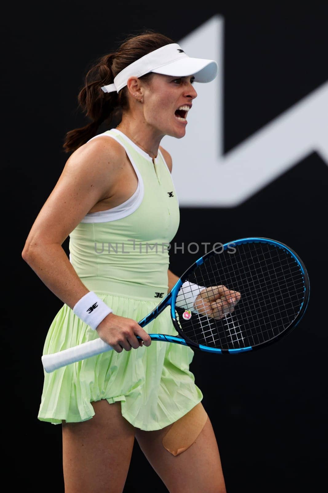 MELBOURNE, AUSTRALIA - JANUARY 09: Kimberly Birrell of Australia celebrates beating Oksana Selekhmeteva of Russia in final qualifying for the 2025 Australian Open at Melbourne Park on January 9, 2025 in Melbourne, Australia.