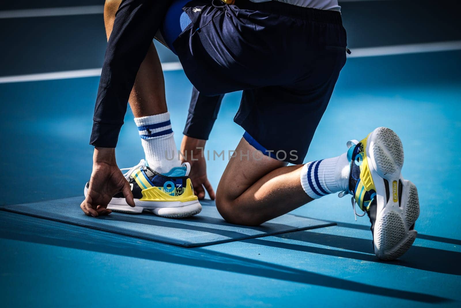 MELBOURNE, AUSTRALIA - JANUARY 09: Ball kid in action ahead of the 2025 Australian Open at Melbourne Park on January 9, 2025 in Melbourne, Australia.