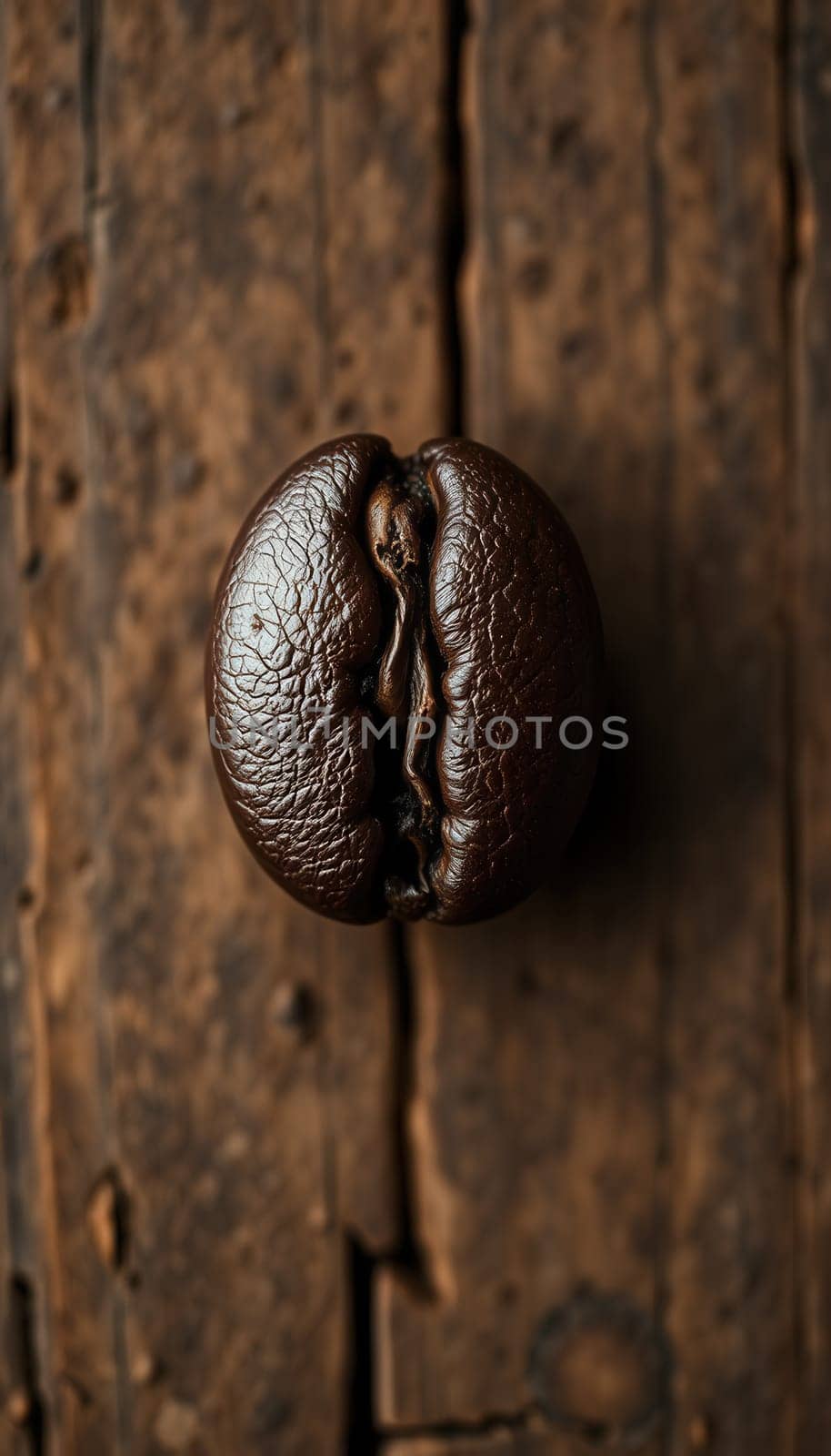 Coffee bean on wooden background. Close-up image