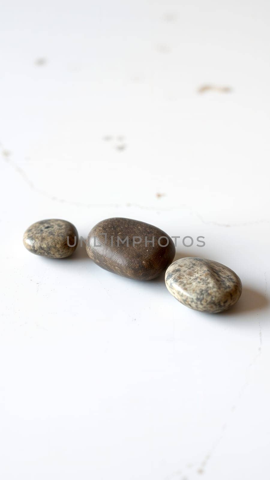 close up of a group of pebbles on a white background