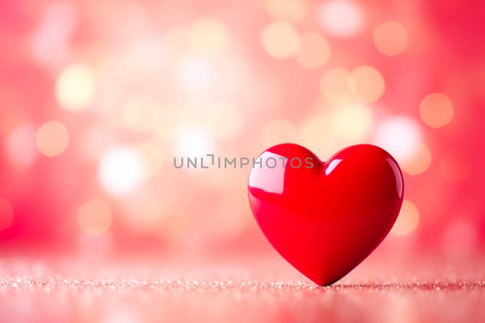 Captivating Bokeh Lights Around a Red Heart. Generative AI