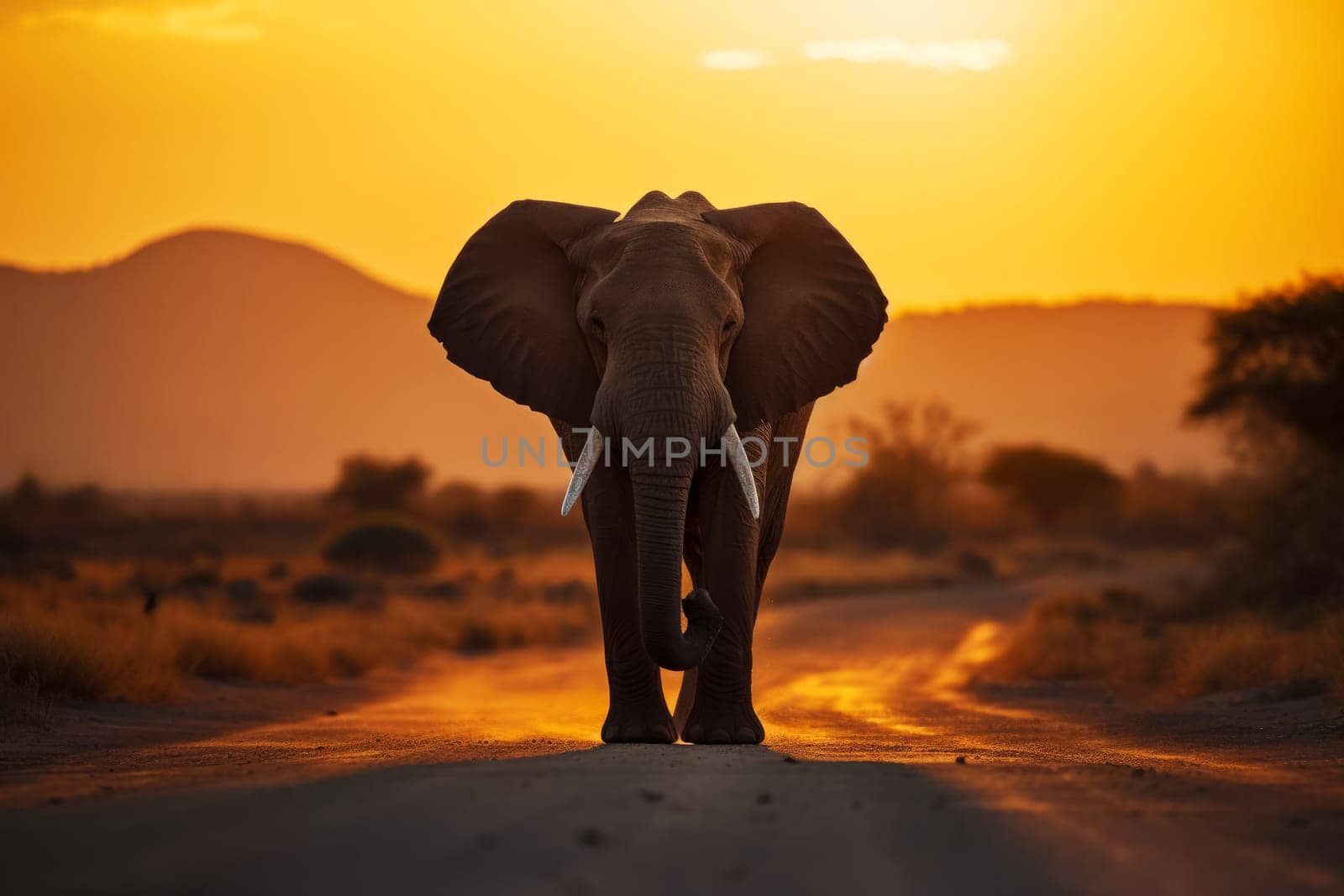 Large elephant in natural habitat.