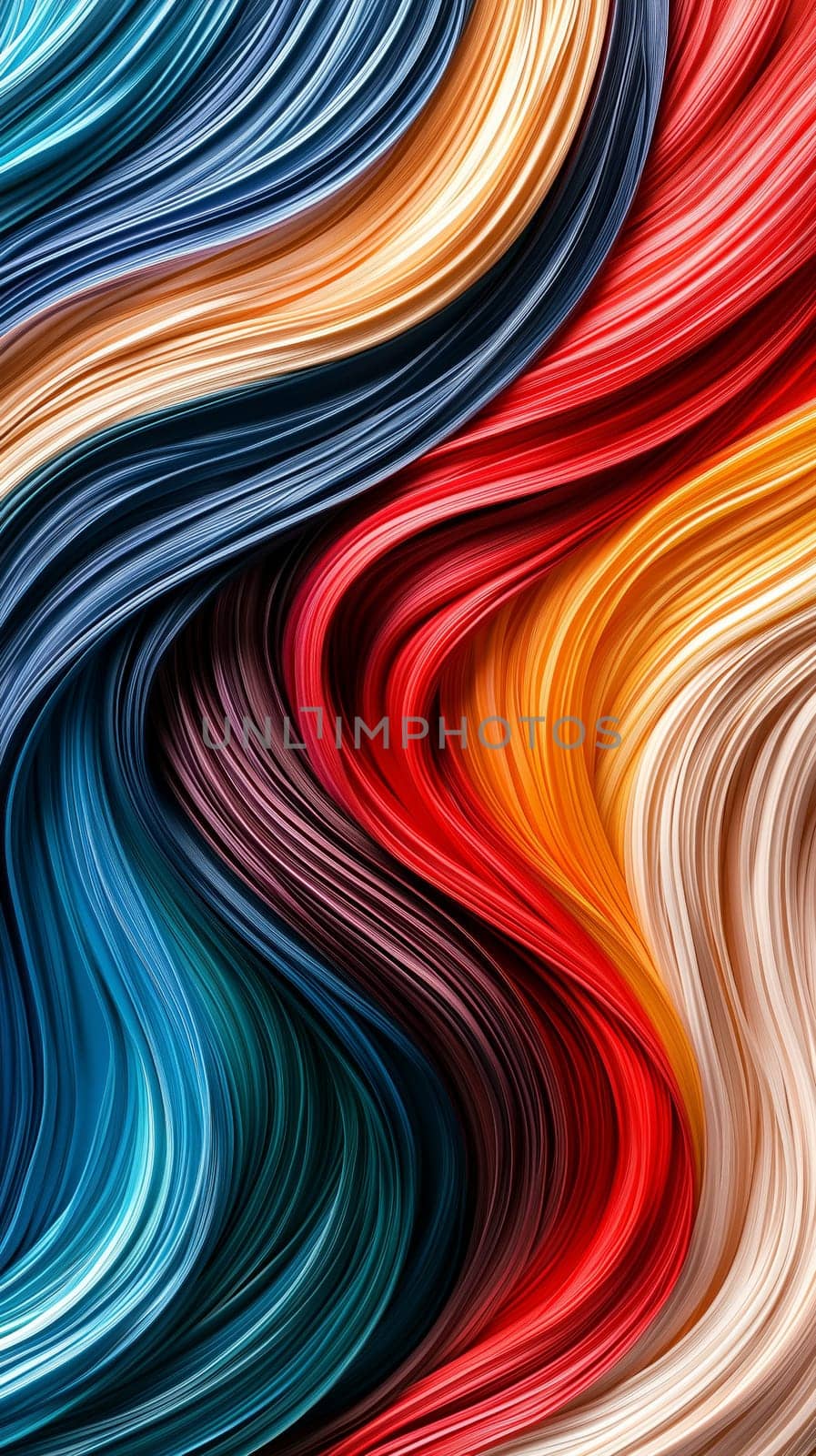 Smooth colorful lines creating a vibrant and dynamic abstract composition.