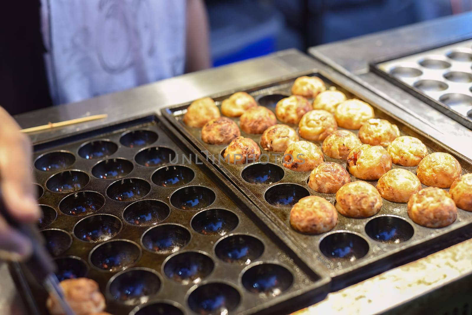 Takoyaki balls in Jalan Alor street food in Kuala Lumpur