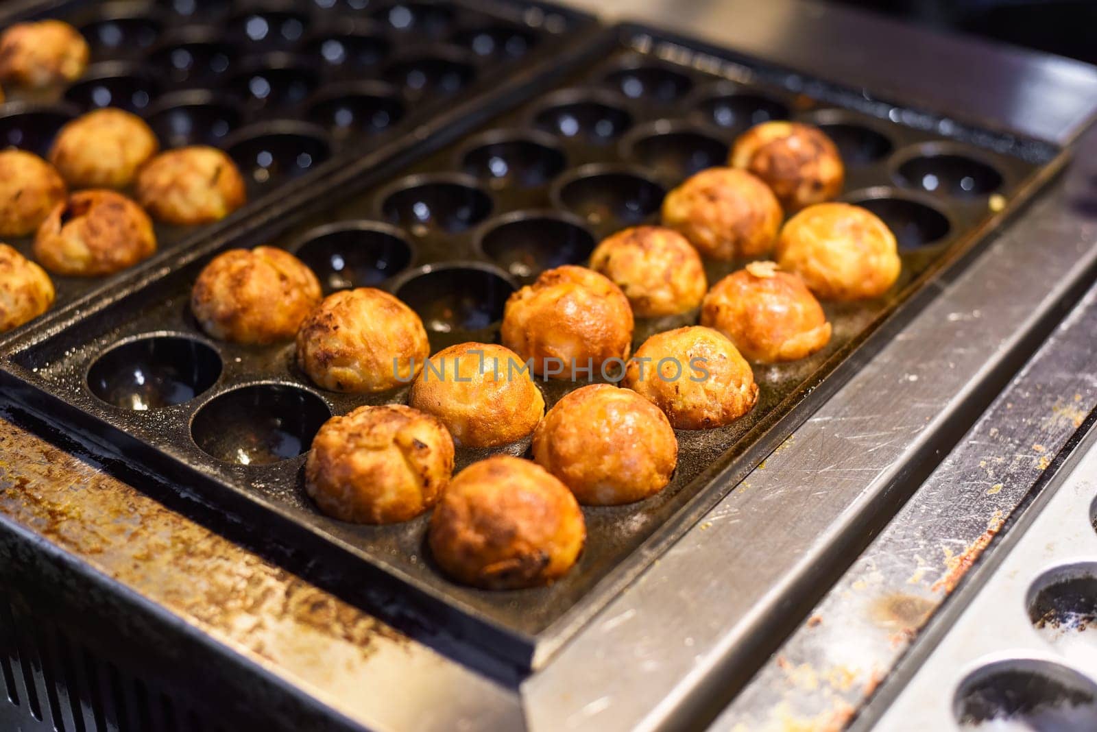 Takoyaki balls in Jalan Alor street food in Kuala Lumpur