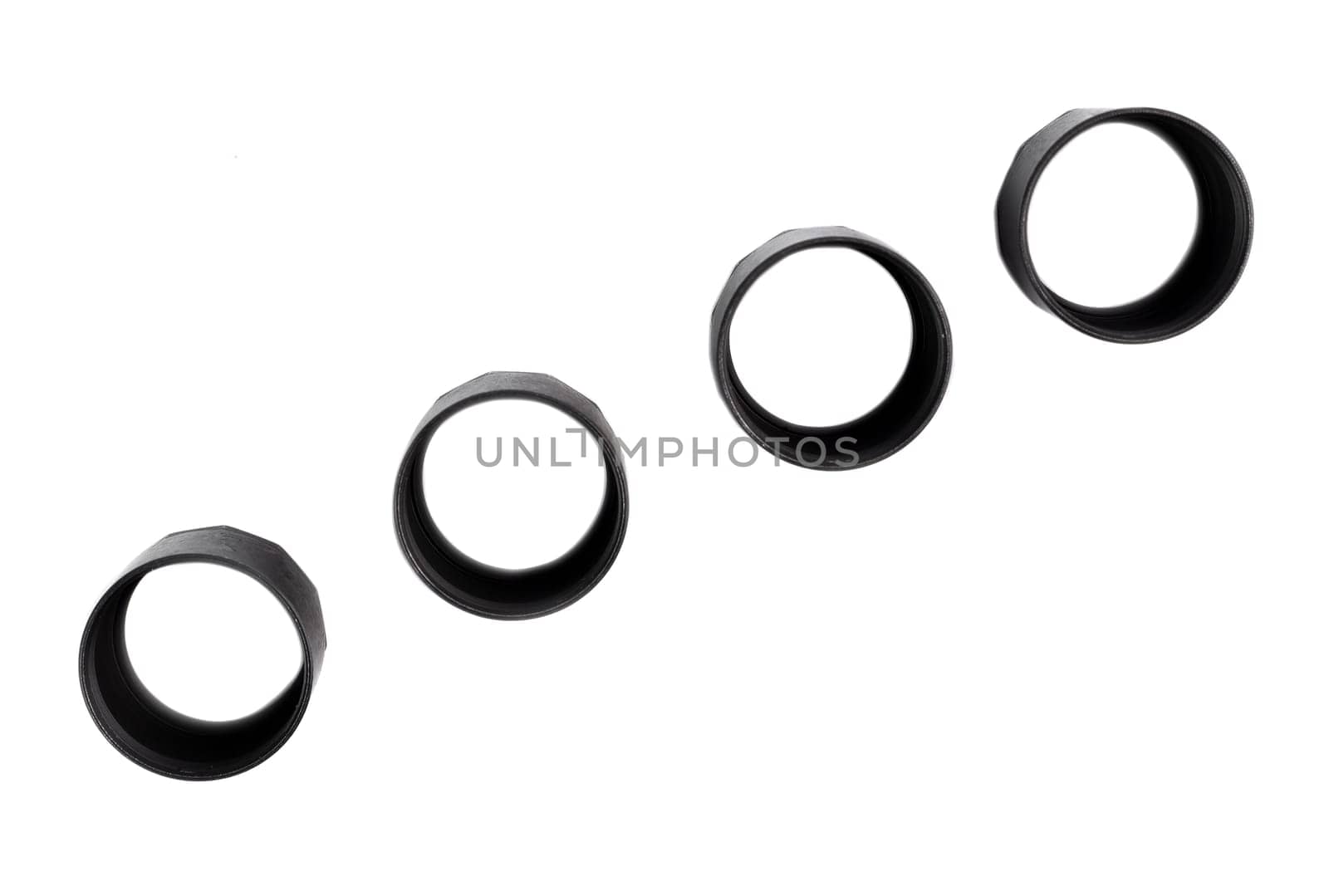 Set of new Solenoid nuts spares for car on white background