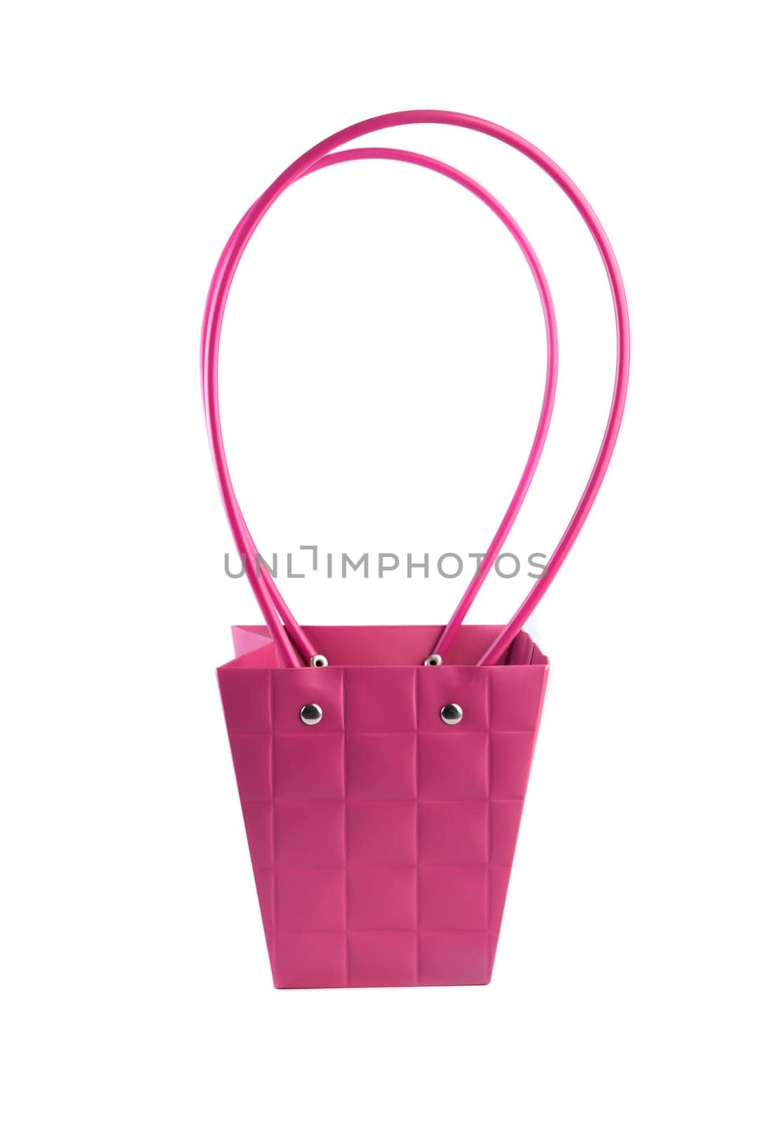 Plym package bag for flowers made of corrugated cardboard on white background
