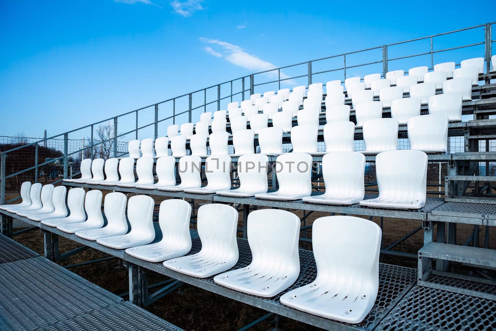empty football tribune on the street