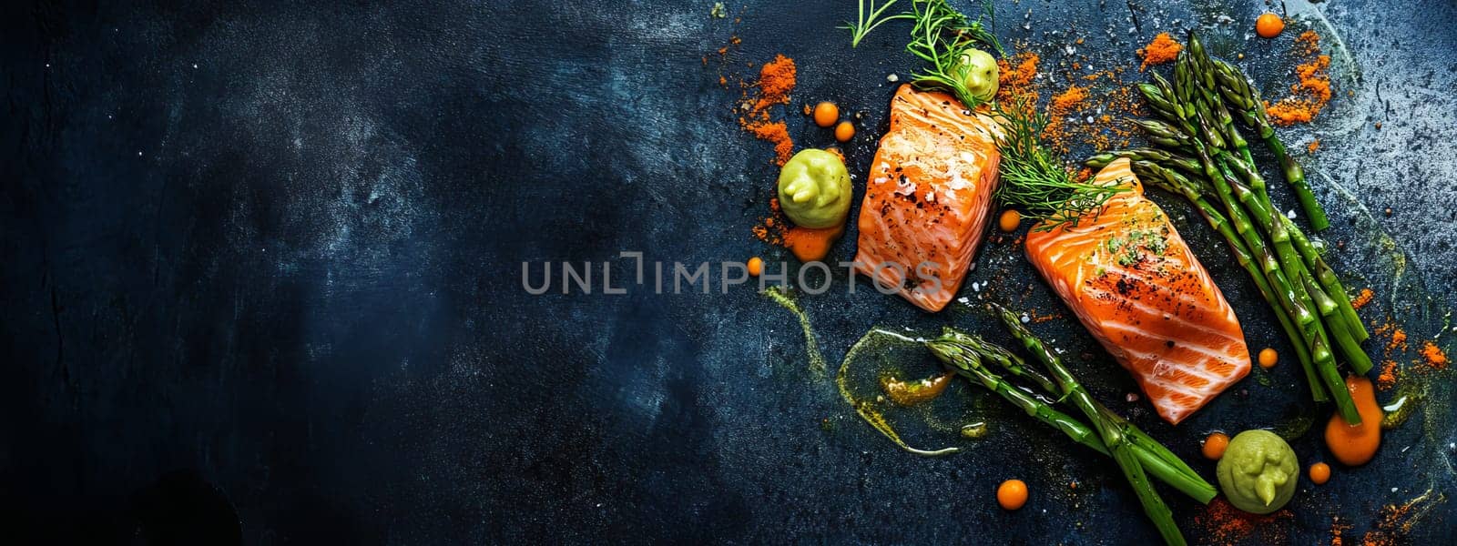 fried salmon on a plate, Generative AI, food