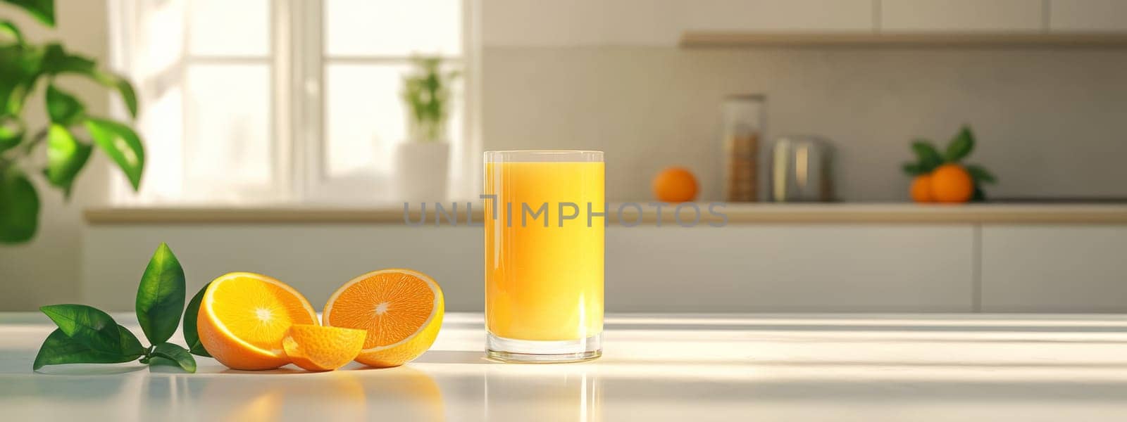 glass of fresh orange juice, Generative AI, drink