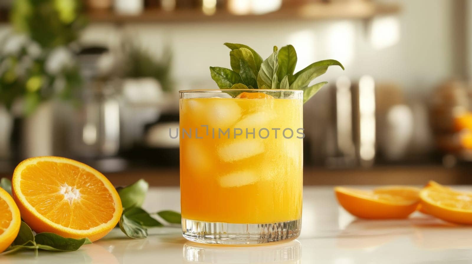 glass of fresh orange juice, Generative AI, drink
