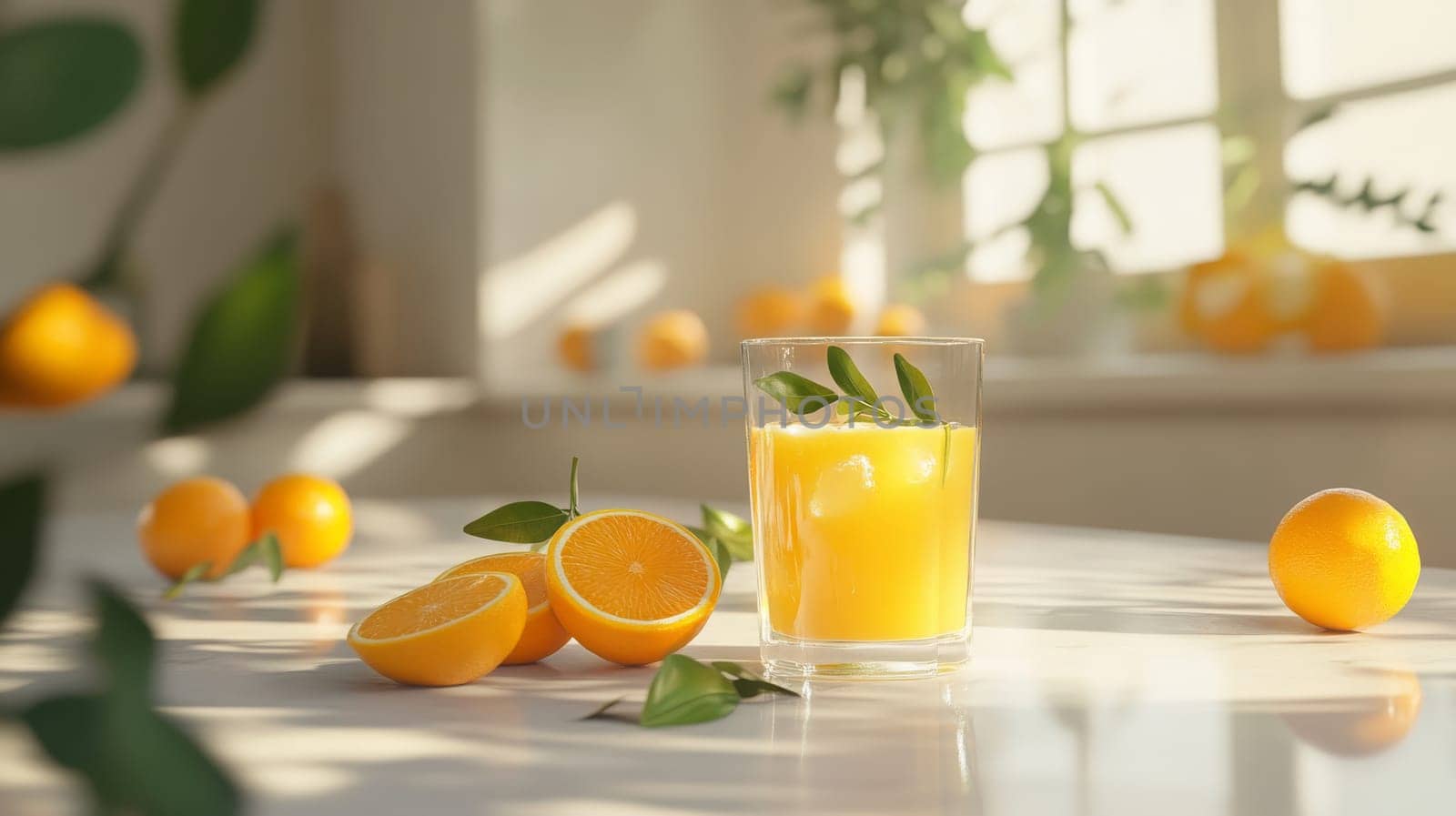glass of fresh orange juice, Generative AI, drink