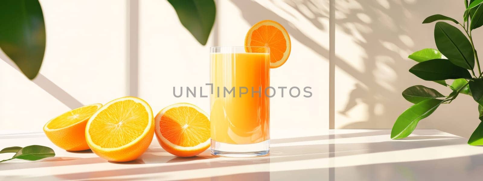 glass of fresh orange juice, Generative AI, drink