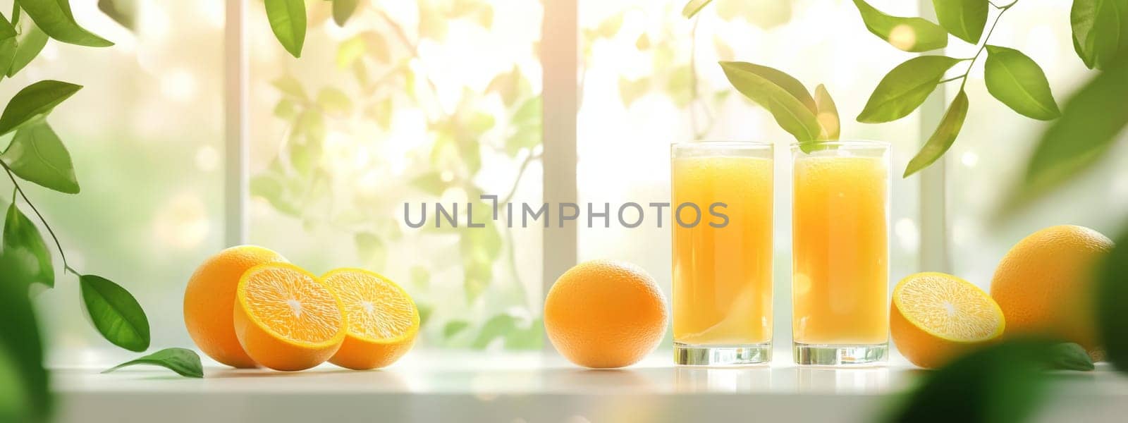 glass of fresh orange juice, Generative AI, drink