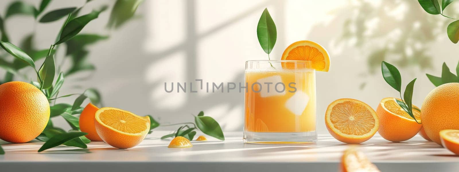 glass of fresh orange juice, Generative AI, drink