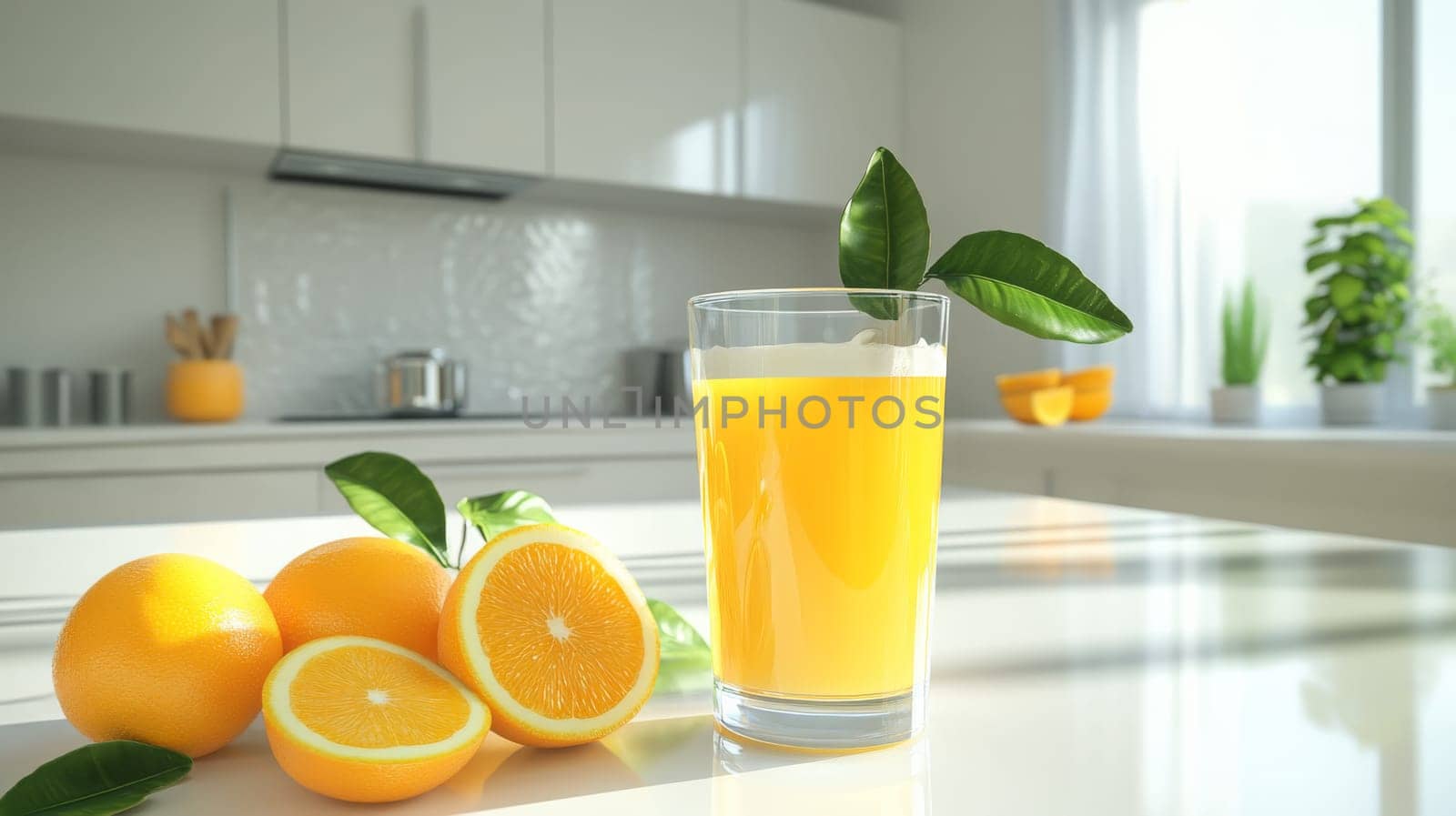 glass of fresh orange juice, Generative AI, drink