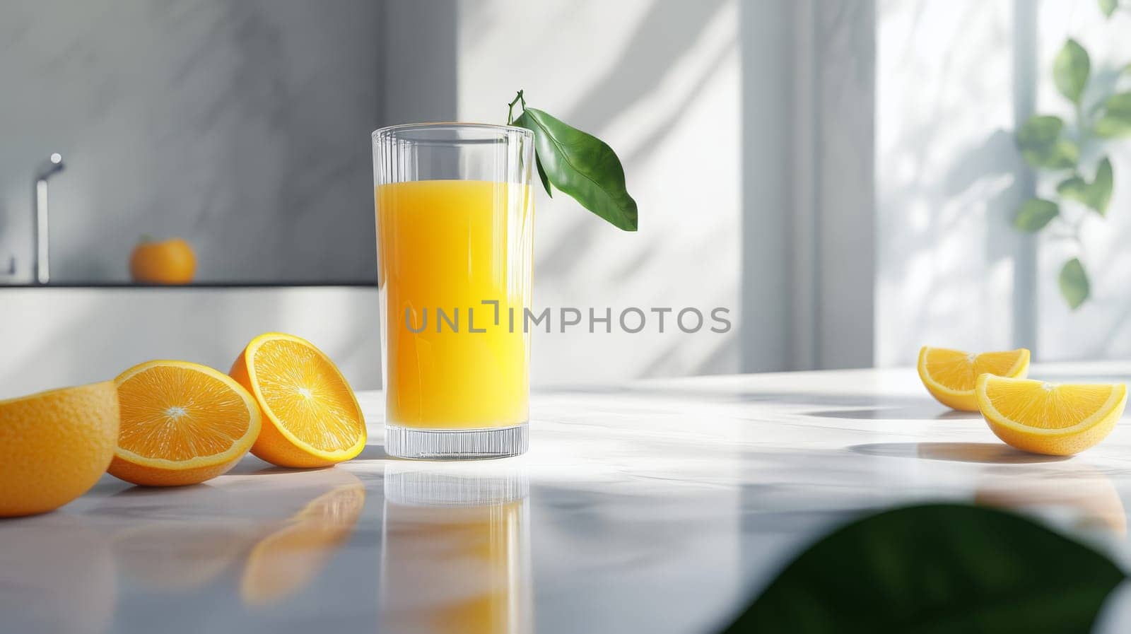 glass of fresh orange juice, Generative AI, drink