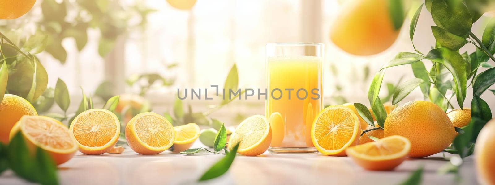 glass of fresh orange juice, Generative AI, drink