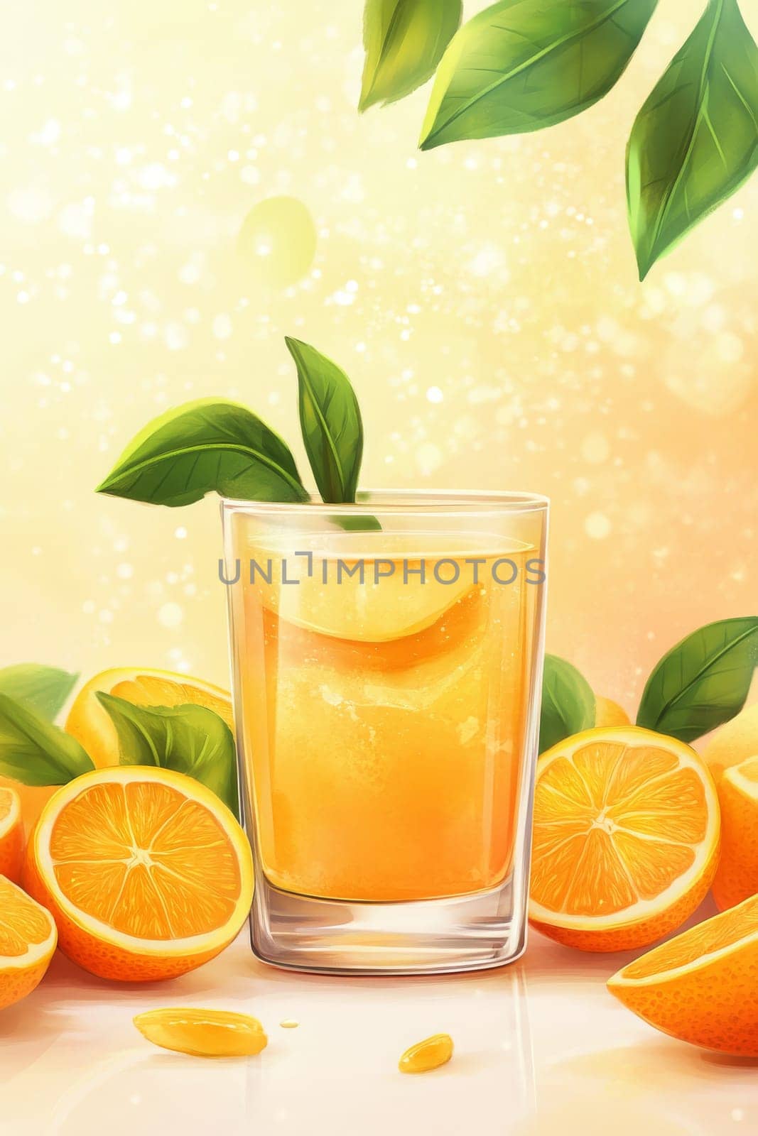 glass of fresh orange juice, Generative AI, drink