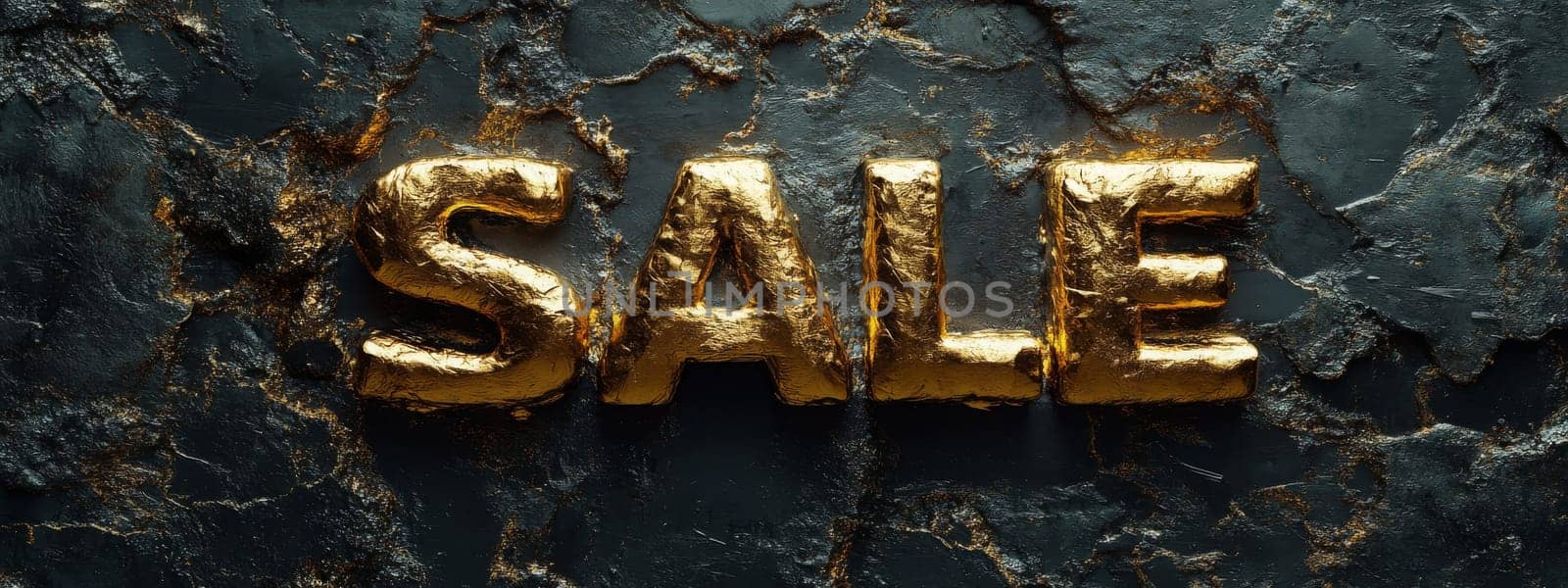 SALE 3D golden isolated selective focus. Generative AI, Generative AI,