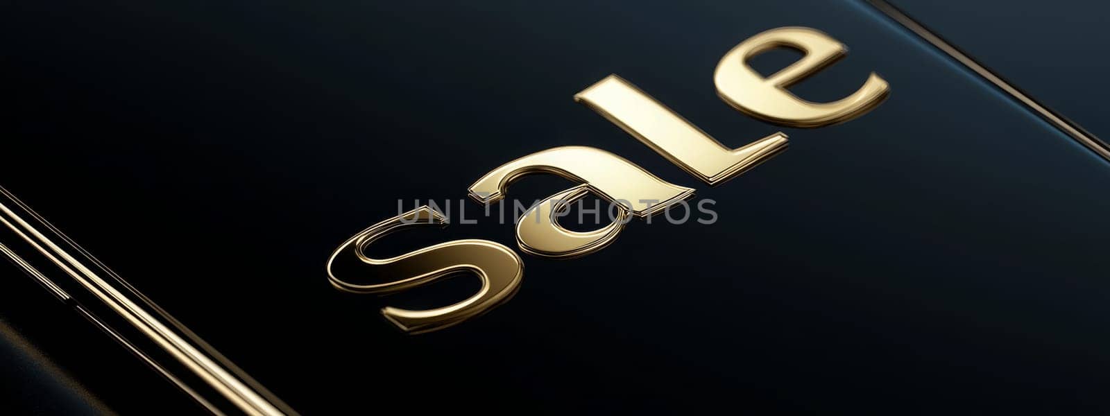 SALE 3D golden isolated selective focus. Generative AI, Generative AI, symbols