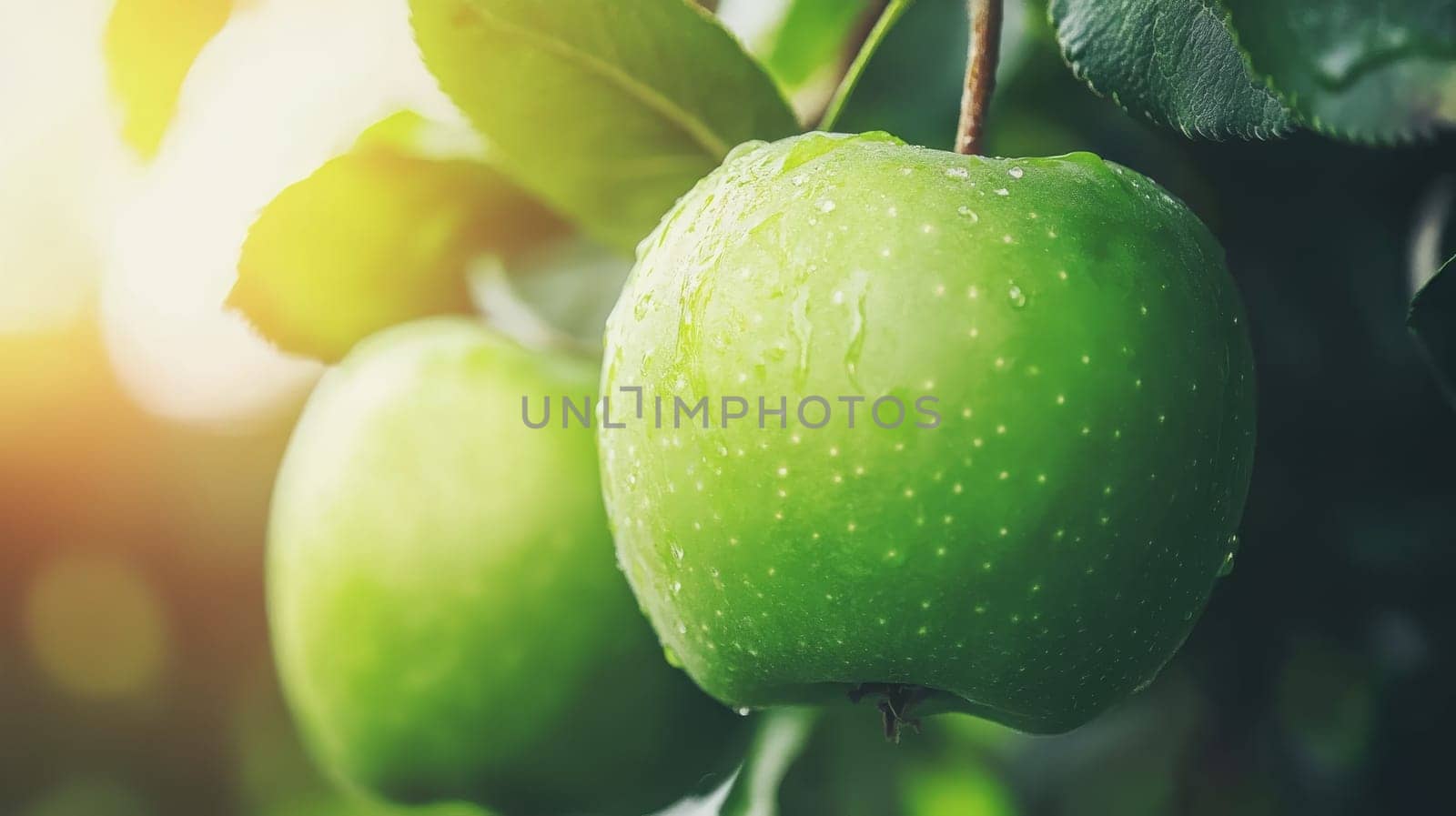 apples grow on a tree with orchard, Generative AI, food