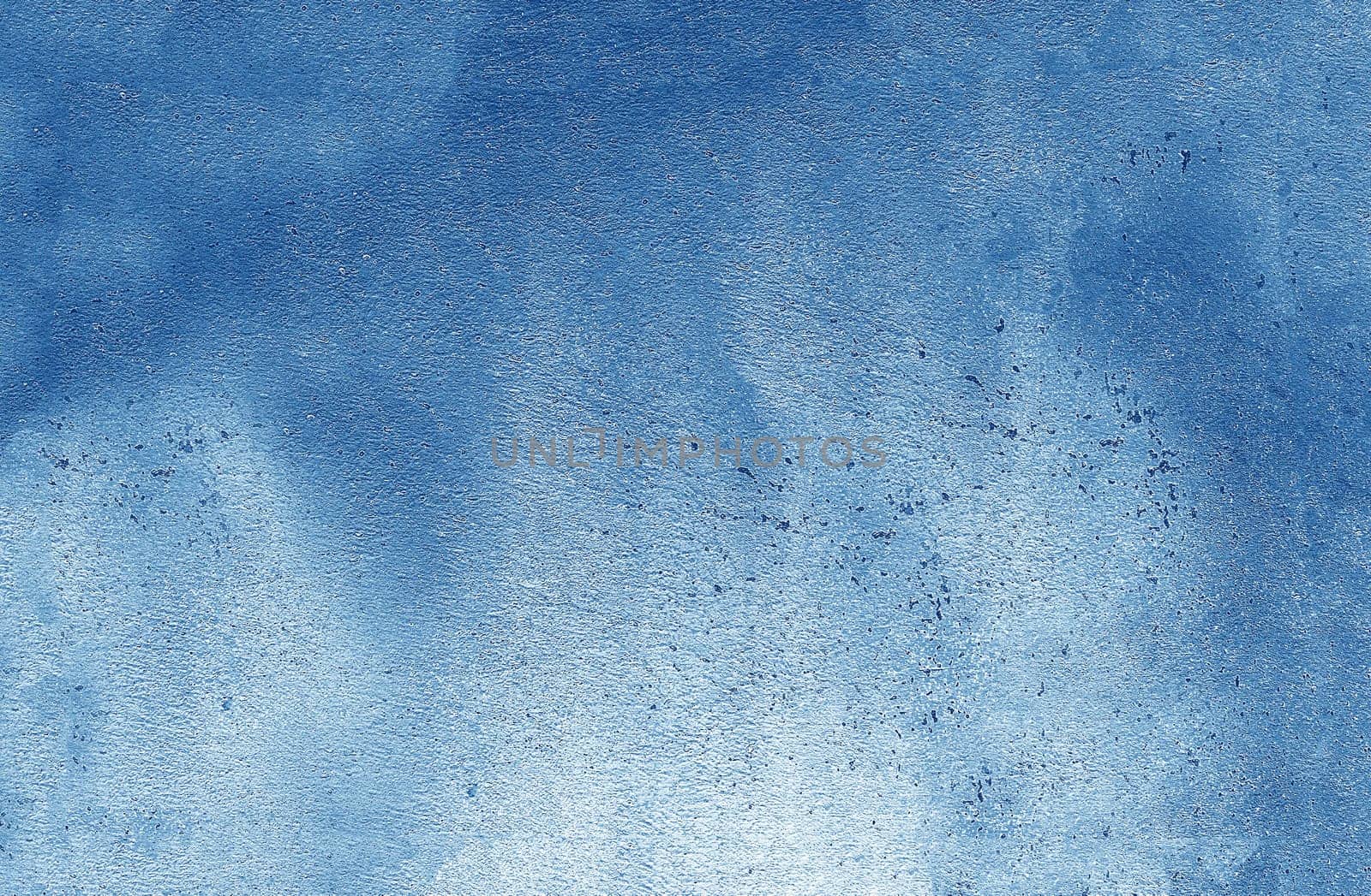 A wall with a textured, rough and scratched blue surface. Texture or background