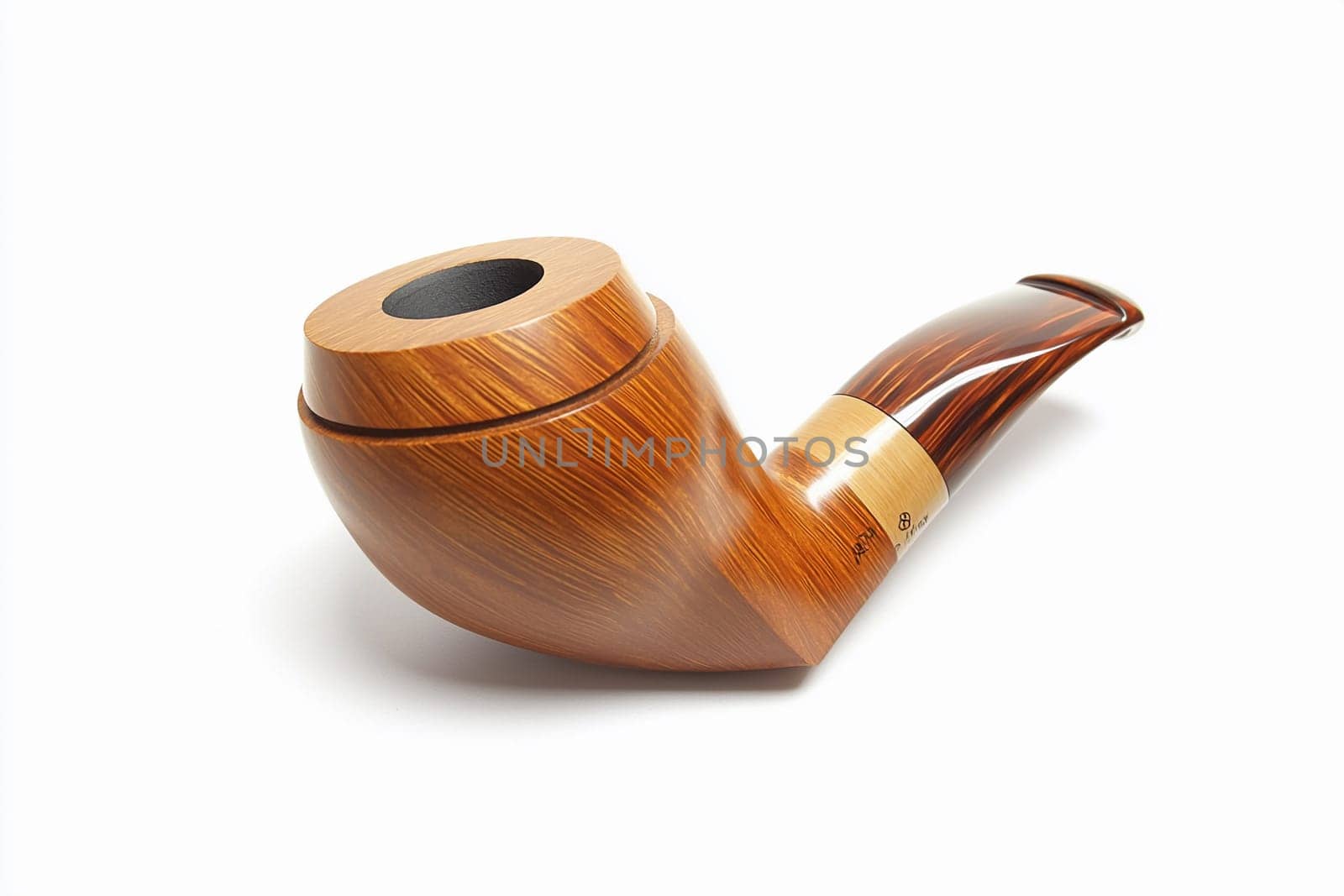 A beautifully crafted wooden smoking pipe highlights expert craftsmanship and smooth finish.