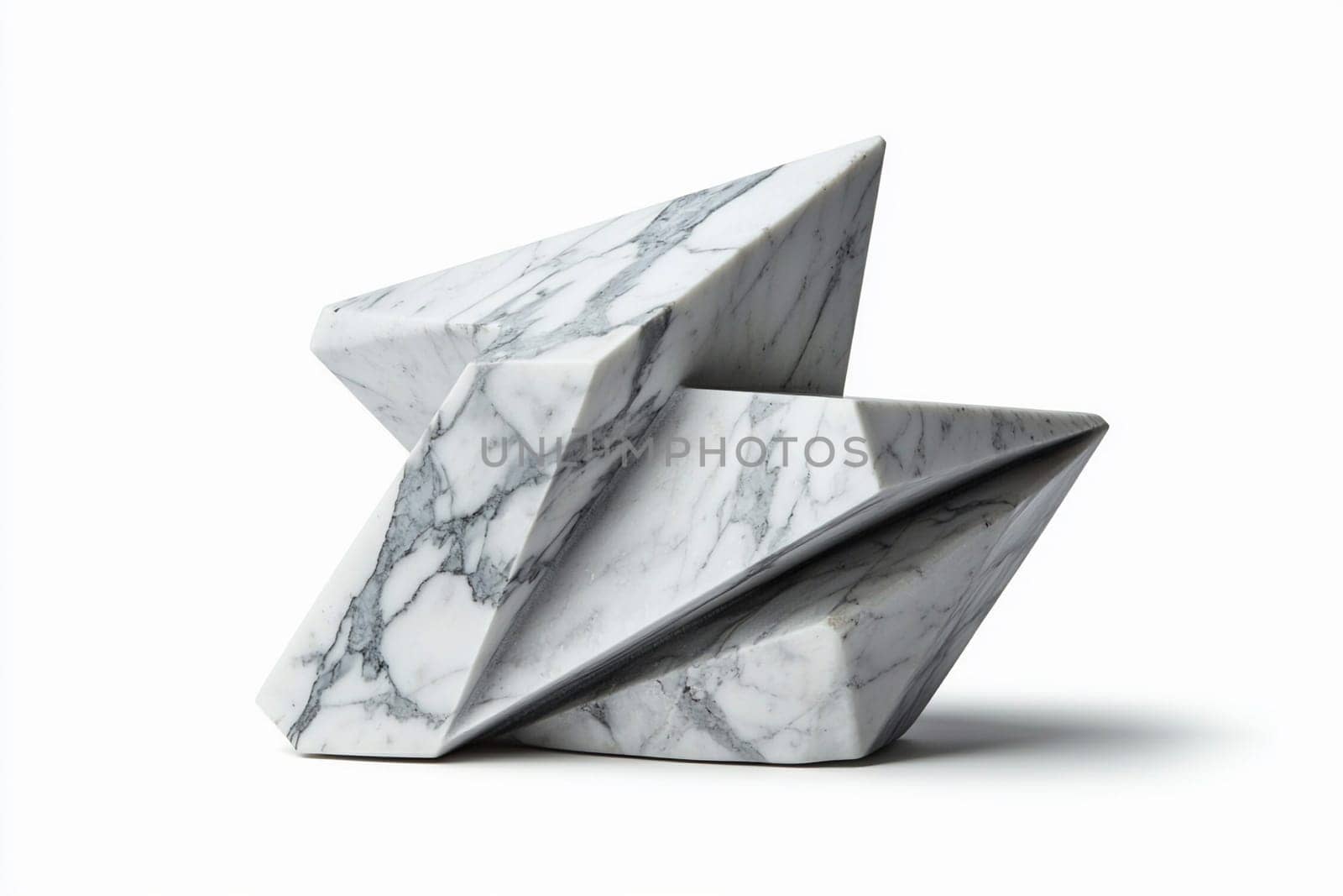 This marble sculpture boasts angular designs and smooth finishes, perfect for modern interiors.