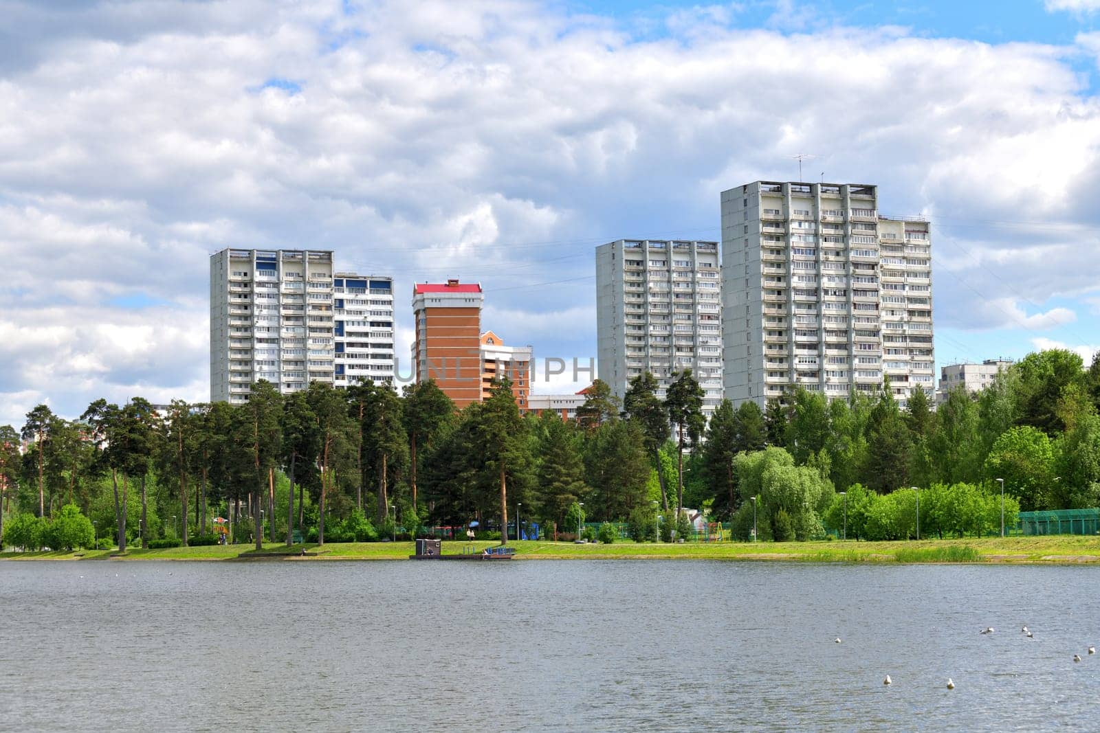 School lake in Zelenograd - the place of the rest in Moscow, Russia