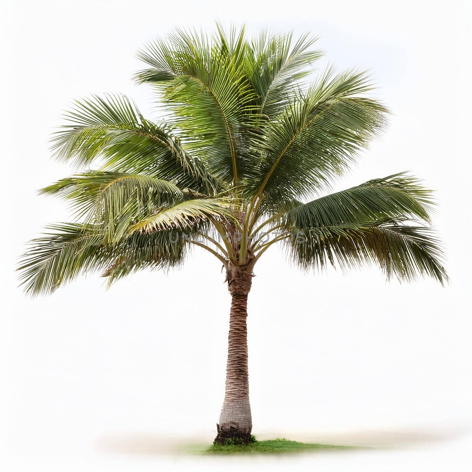 palm tree over white background, AI generated image