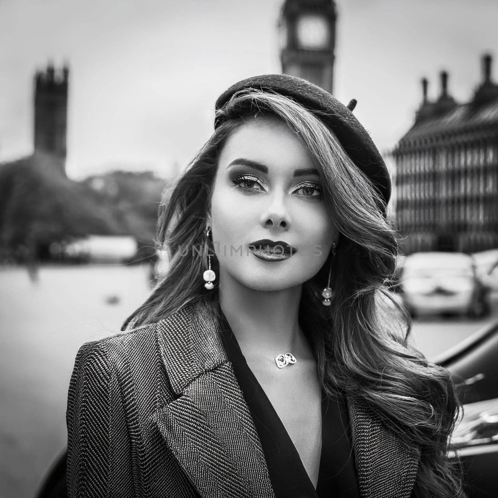pretty young woman swinging sixties style, AI generated image