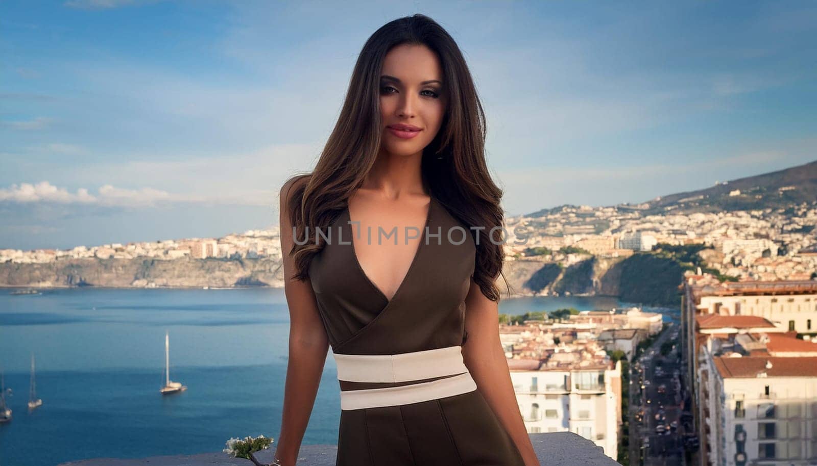 pretty young woman model, AI generated image