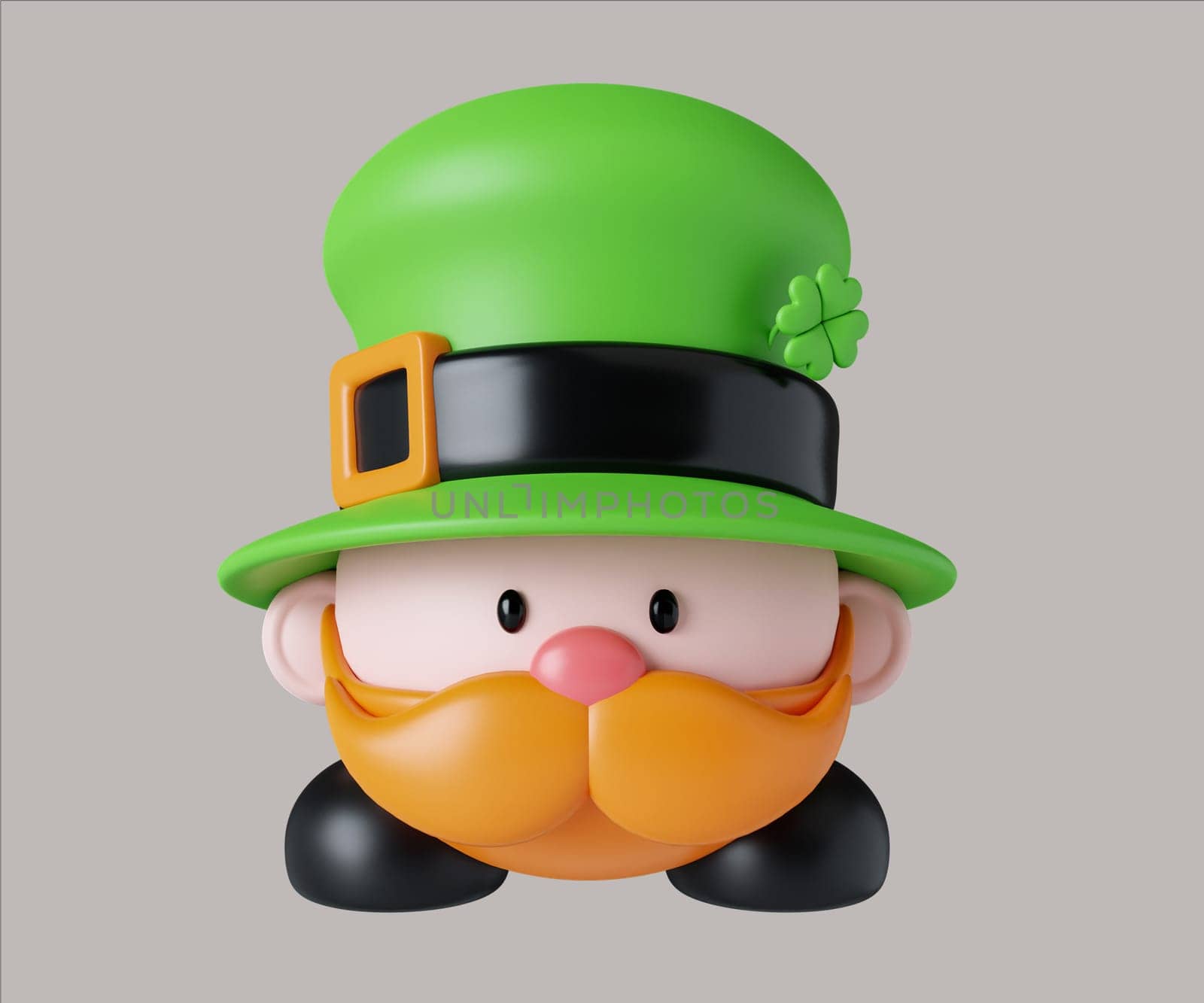 A charming set of festive 3D leprechaun characters featuring vibrant green hats, perfect for St. Patrick's Day celebrations.