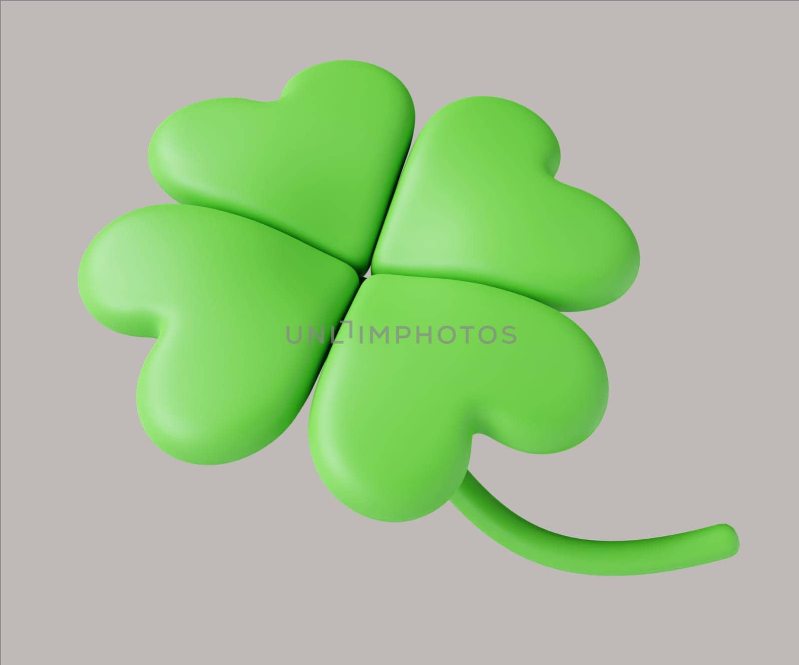 A set of playful 3D heart-shaped clovers symbolizing good luck, ideal for St. Patrick's Day designs and festive decorations.