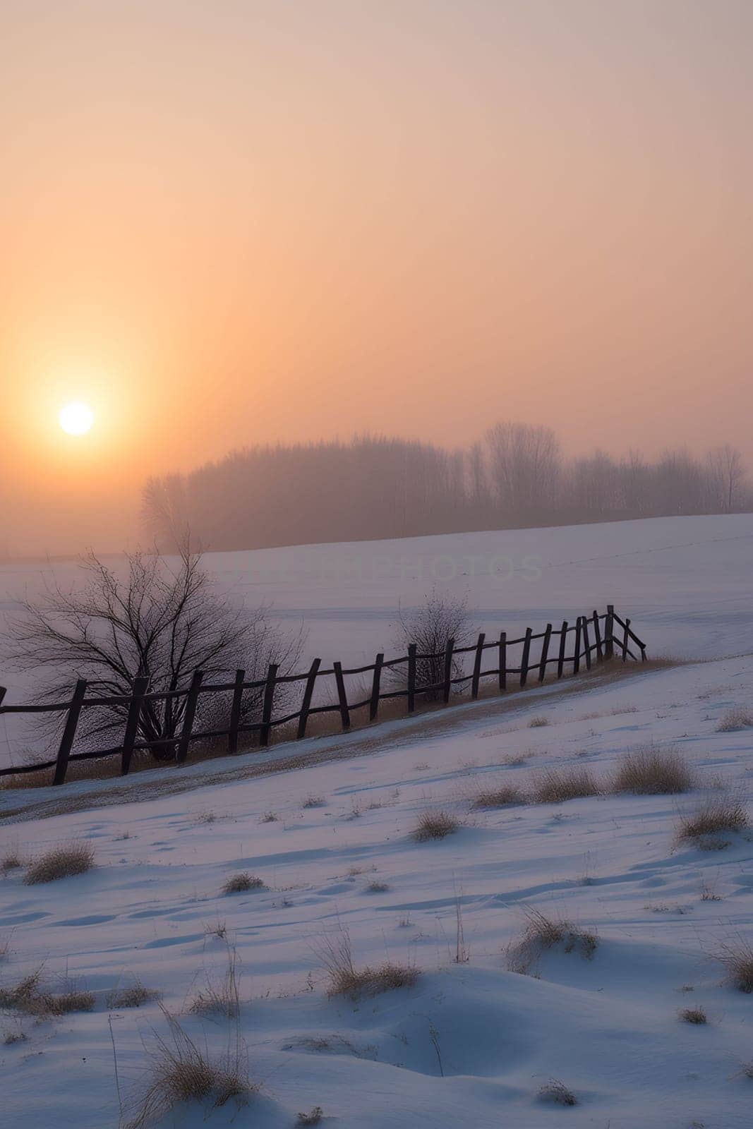 sunrise sunset winter nature snow sky landscape background evening travel generated ai alt. High quality illustration