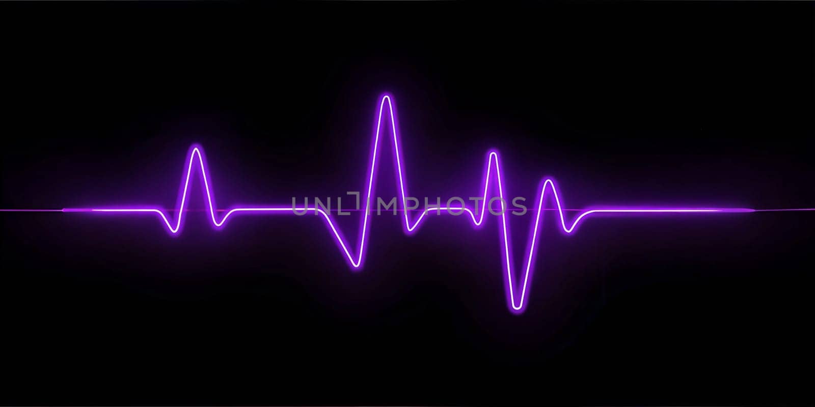 A digital design featuring a neon purple heart rate monitor graphic, symbolizing rhythm, health, and life. Perfect for fitness, wellness, and medical-themed projects.