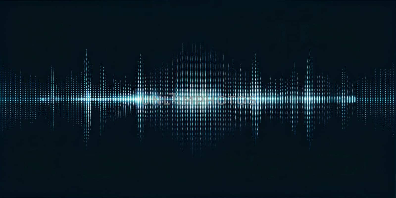 A digital soundwave graphic displayed against a dark background, featuring bright blue and cyan tones, with a modern, futuristic look, perfect for audio, music, and tech-related designs.