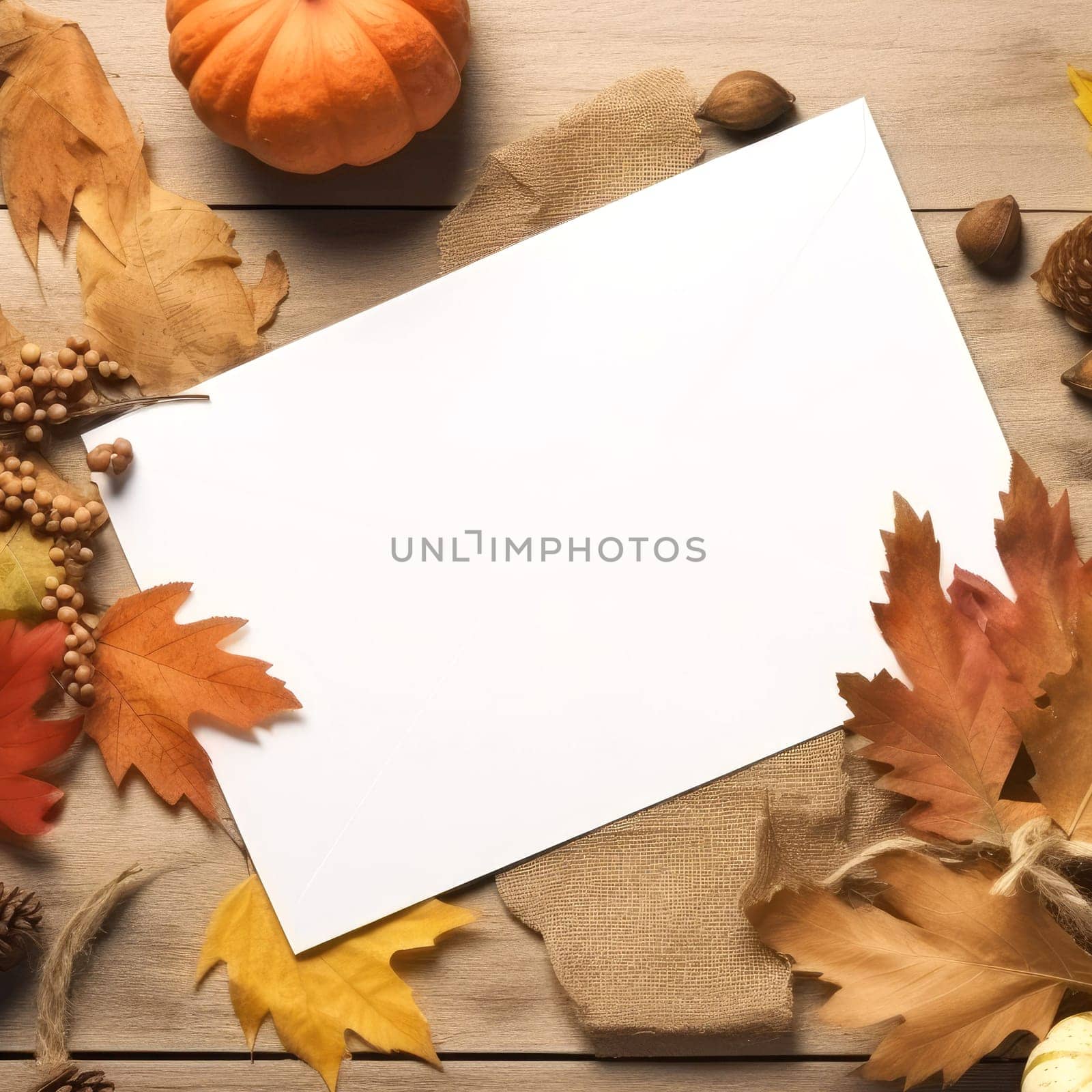 Mockup for a postcard on an autumn theme by Wikki33