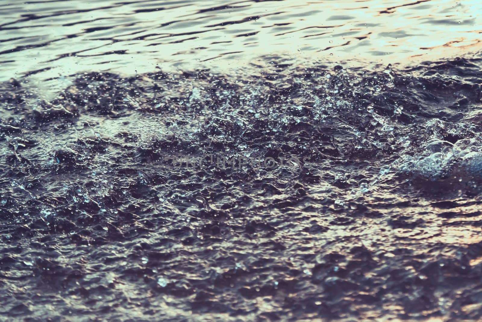 Background with splashes and drops of water in the lake, river or sea. by africapink