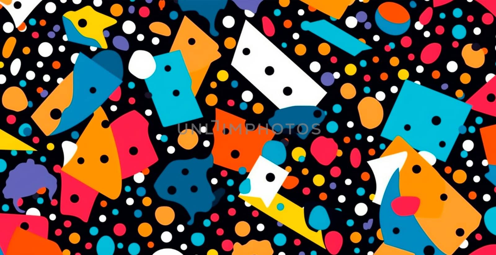 Abstract geometric shapes multicolored bright background - image