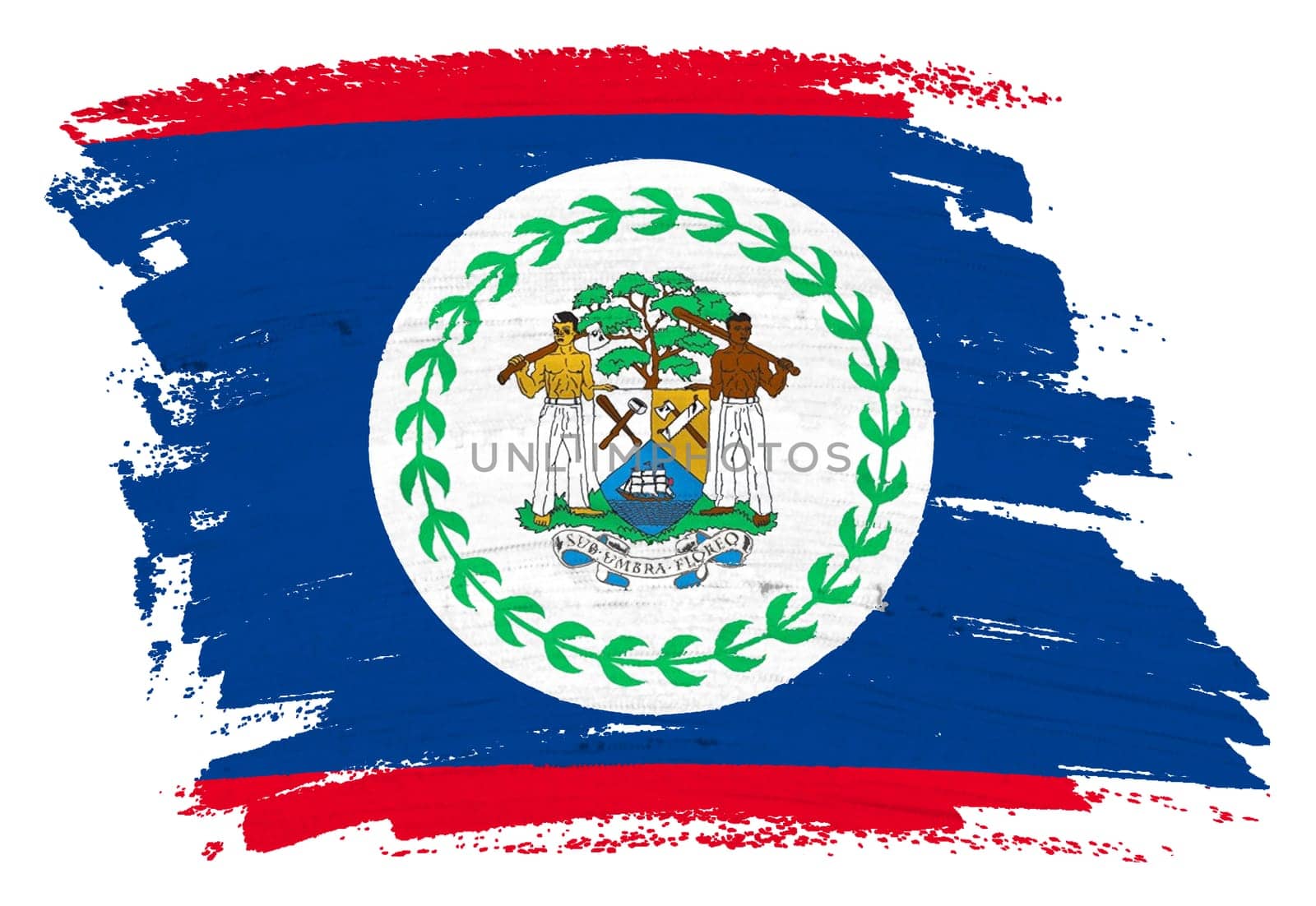 A Belize flag background paint splash brushstroke 3d illustration with clipping path