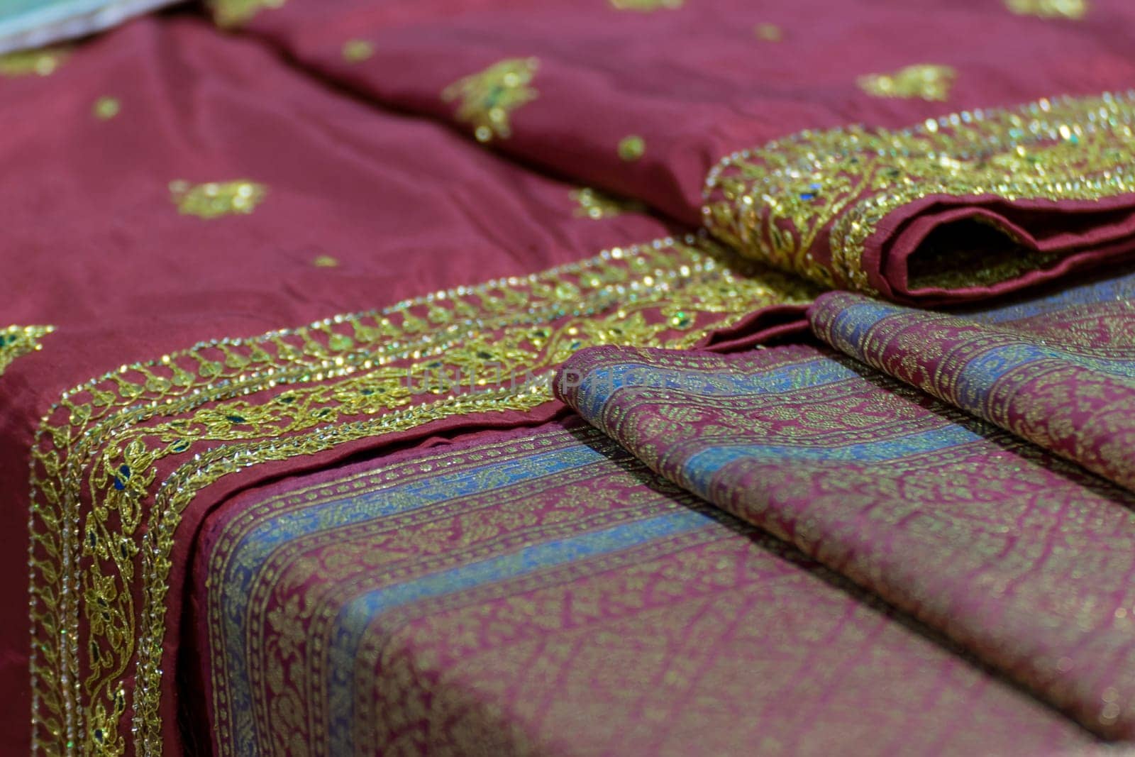 Silk fabric Thai and Asia style textured background it a Traditional silk cloth fabric crumpled in fashion store