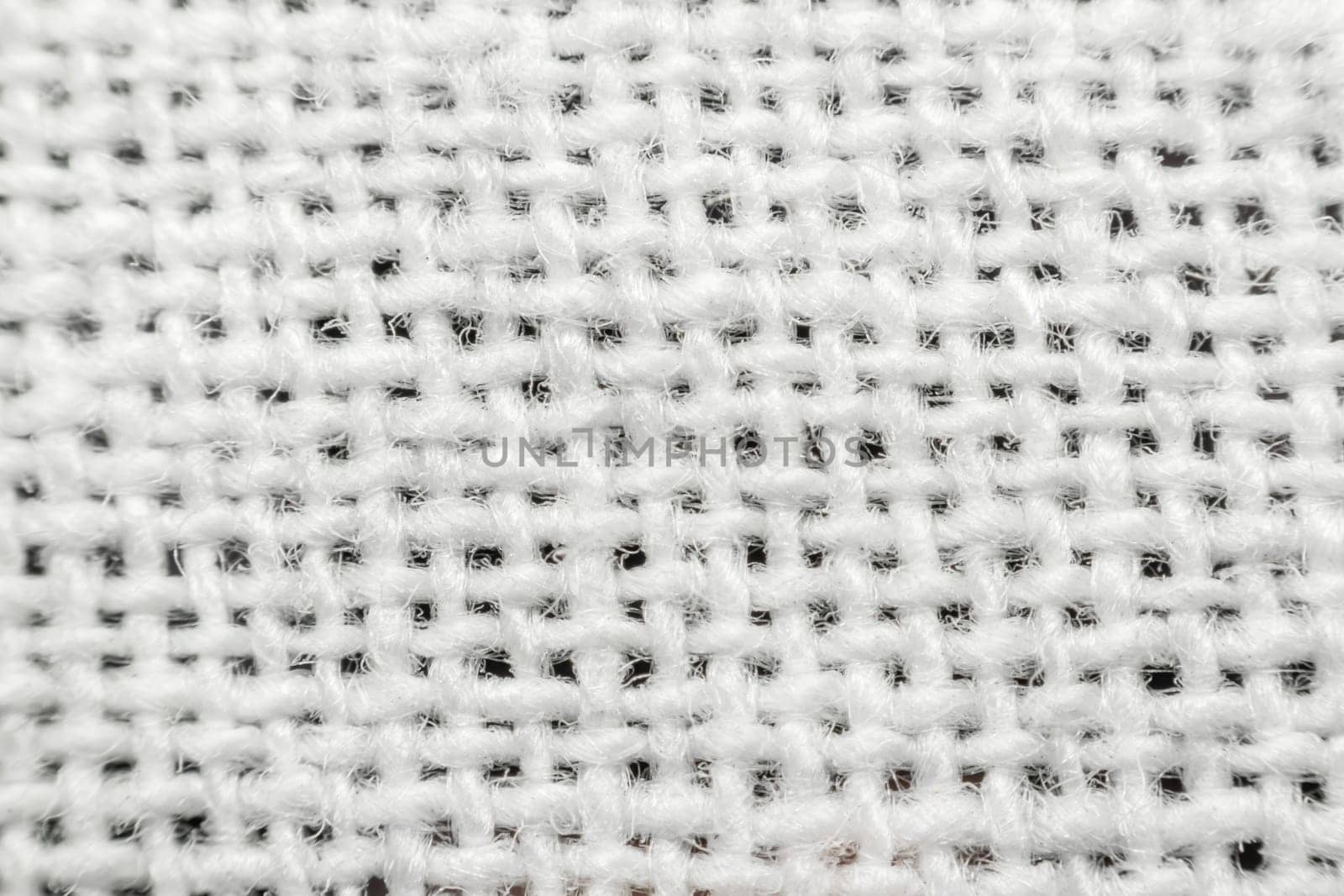 Macro of fabric weave texture surface white color use for background